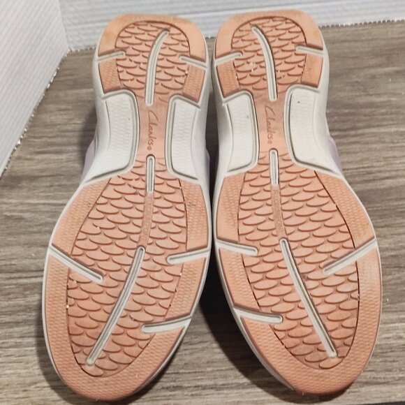 Clarks Wave 2.0 Step knit slip-on sneakers women's sz 10 stone colour waterproof - Picture 13 of 16